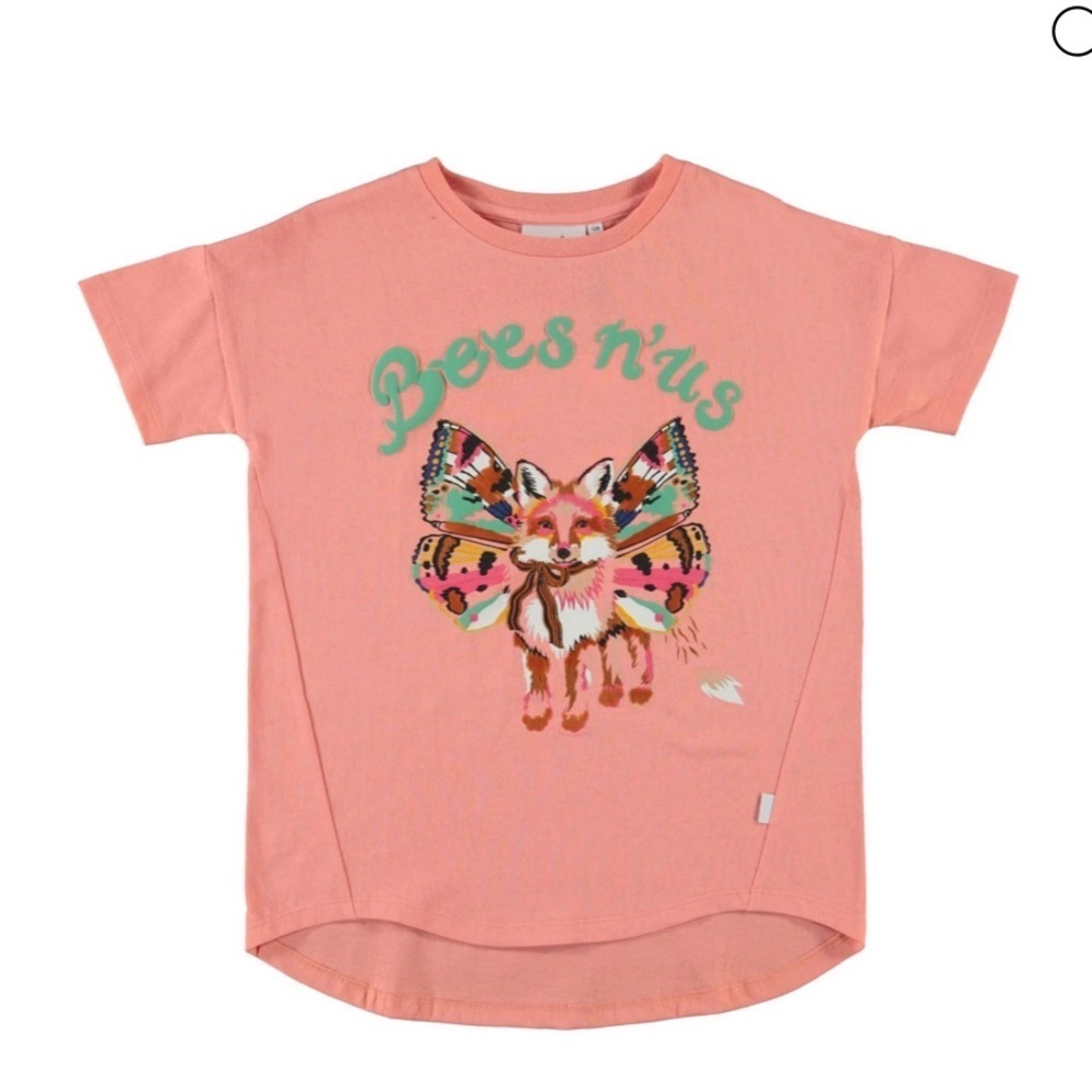 Molo Coral Tee with Fox and Butterfly Design called Rene’s said bees n us